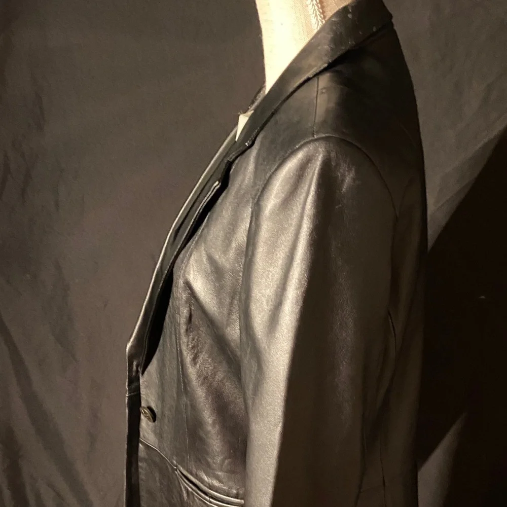 Denim and Co Black Leather Jacket